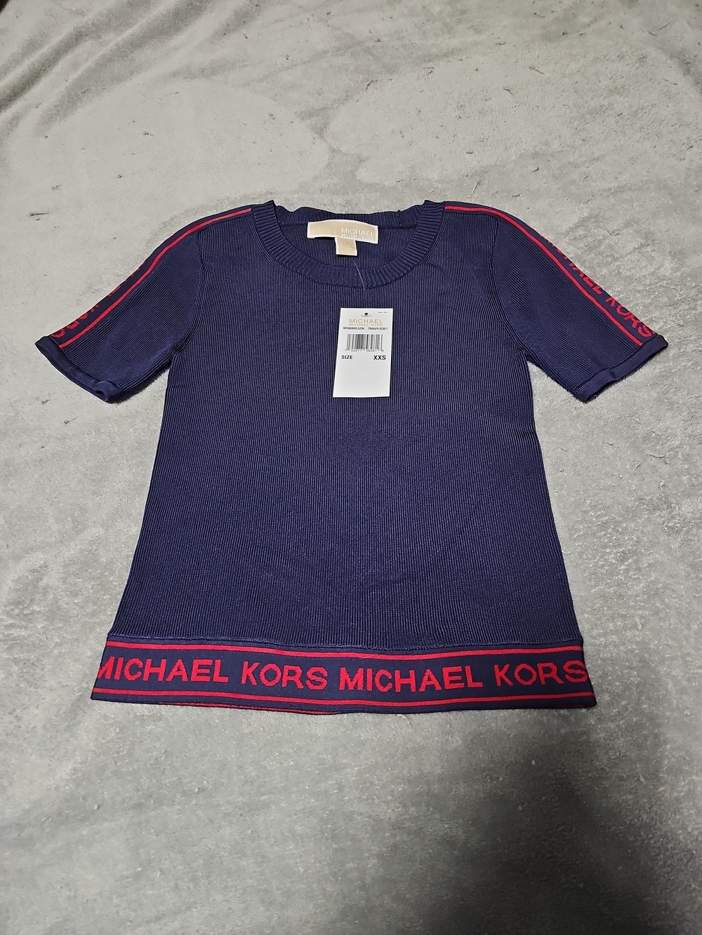 Michael Kors XXS Logo Tape Stretch Viscose Top - XXS - New Old Stock